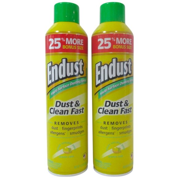 Lot of 2 Endust Multi-Surface Dusting Cleaning Spray Lemon Zest - 12.5 fl oz - Picture 1 of 6